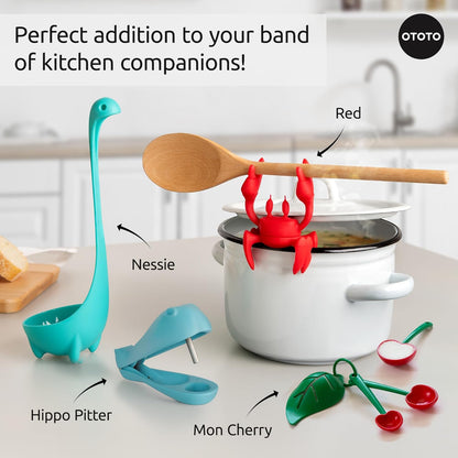 OTOTO Hippo Pitter – Cherry Pitter Tool for Cherries, Olive Pitter, Unique Kitchen Gadgets, Kitchen Essentials, Useful Gifts, Cute Kitchen Accessories, White Elephant Gifts