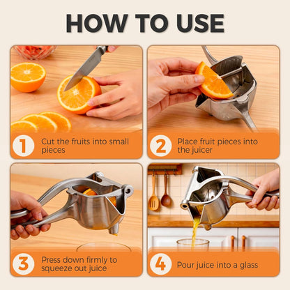 Hand Fruit Juice Squeezer Handheld Aluminum Alloy - 2026 New Lemon Squeezer Hand Press,Non-Slip Ergonomic Handle, Easy to Use & Clean