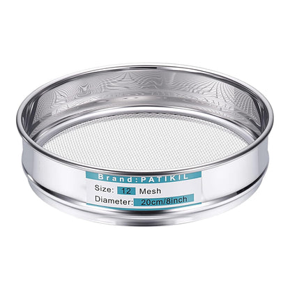 PATIKIL 325 Mesh(0.045mm) Lab Sieve, 3.9"(10cm) Diameter Sifting Screen 304 Stainless Steel Wire Cloth Fine Mesh Sieve for Industrial Laboratory Home Soil Sifter Dry Sift Screens Hash - Colors A