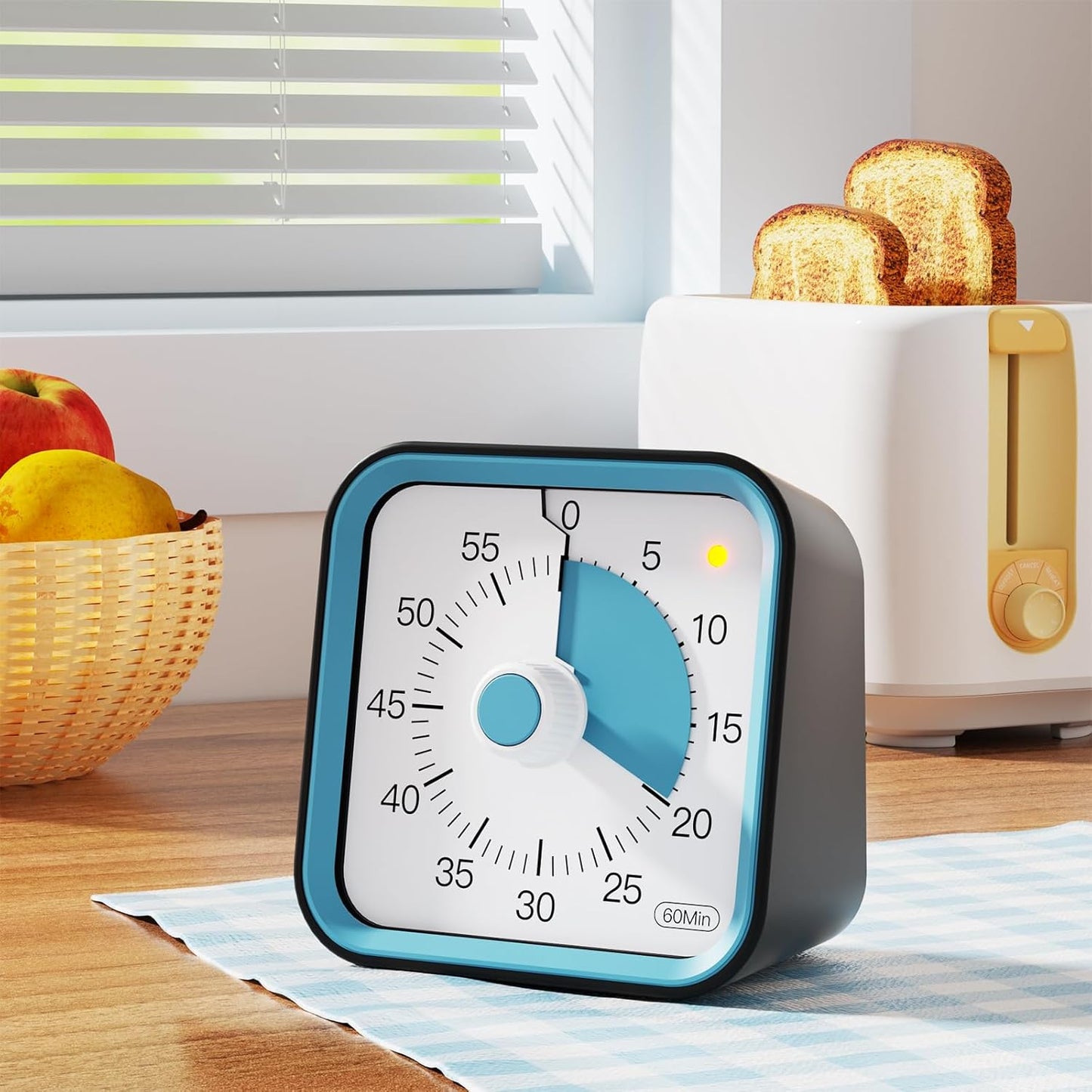 Visual Timer for Kids with Pause Function, 60 Minute Countdown Timer for Kids Desk Study, Teaching, Kitchen Cooking, Office Meetings, Time Management for ADHD (White)
