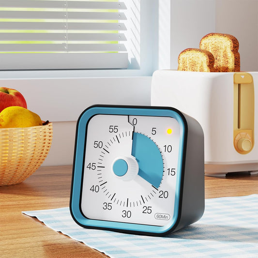 Visual Timer for Kids with Pause Function, 60 Minute Countdown Timer for Kids Desk Study, Teaching, Kitchen Cooking, Office Meetings, Time Management for ADHD (White)