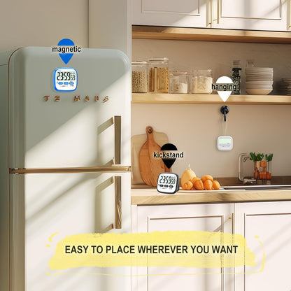 AyayaBoss 2-Pack Magnetic Kitchen Timers for Cooking, Digital Stop Watch Countdown Timer for Kids, Teachers, Classroom, Office, Exercise - Battery Included