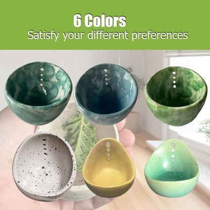 2026 Latest Herb Stripper Pottery Bowl Cutter Tool: Stripping Ceramic Fresh Herbs Kale Striper Cilantro Cutting Razor Gifts Herbalists Peeler Shredder Chopper Clay Copper Small Cup Grater (BLUE)