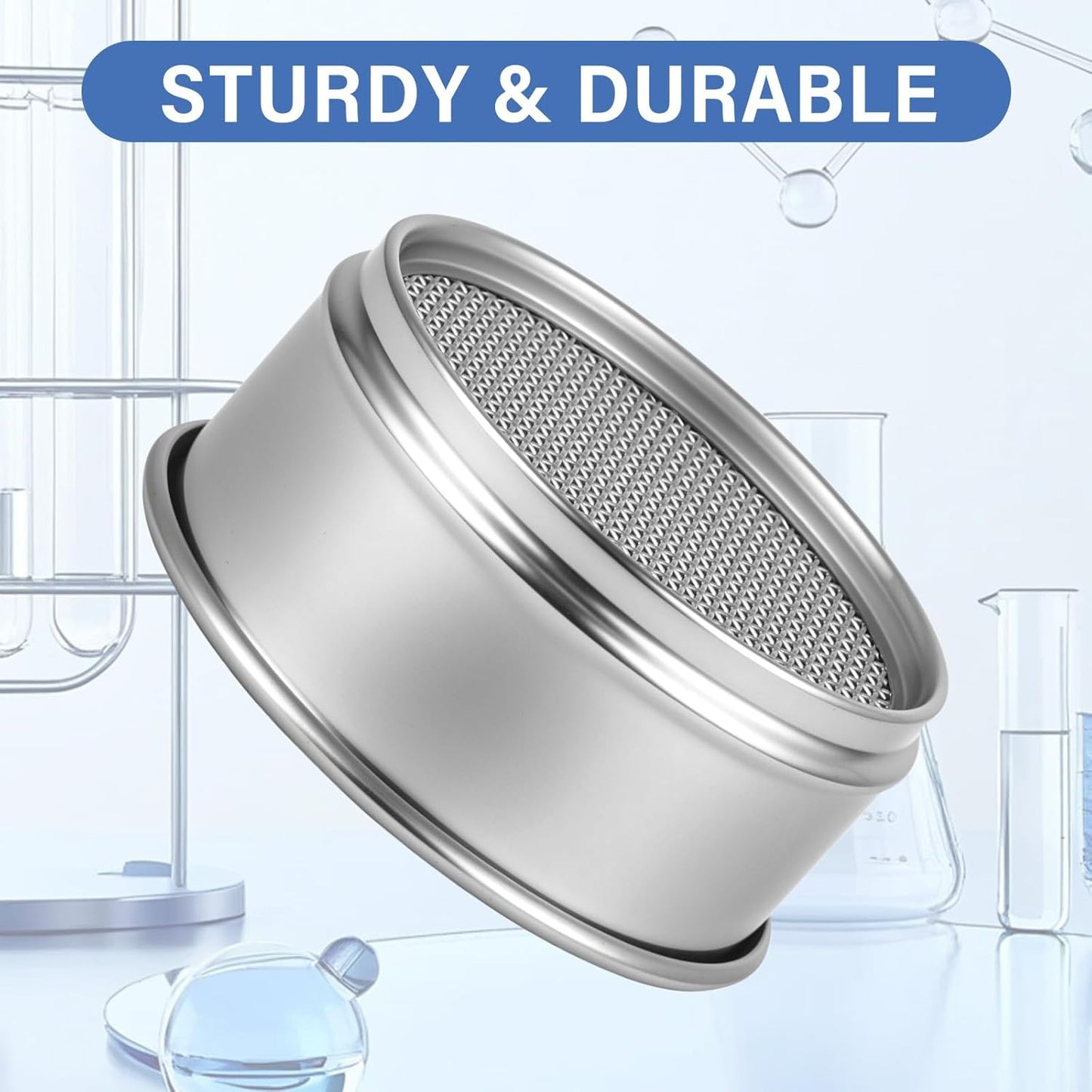 325 Mesh Lab Sieves 4" Diameter 304 Stainless Steel Wire Cloth Test Sieve for Industrial Laboratory Home