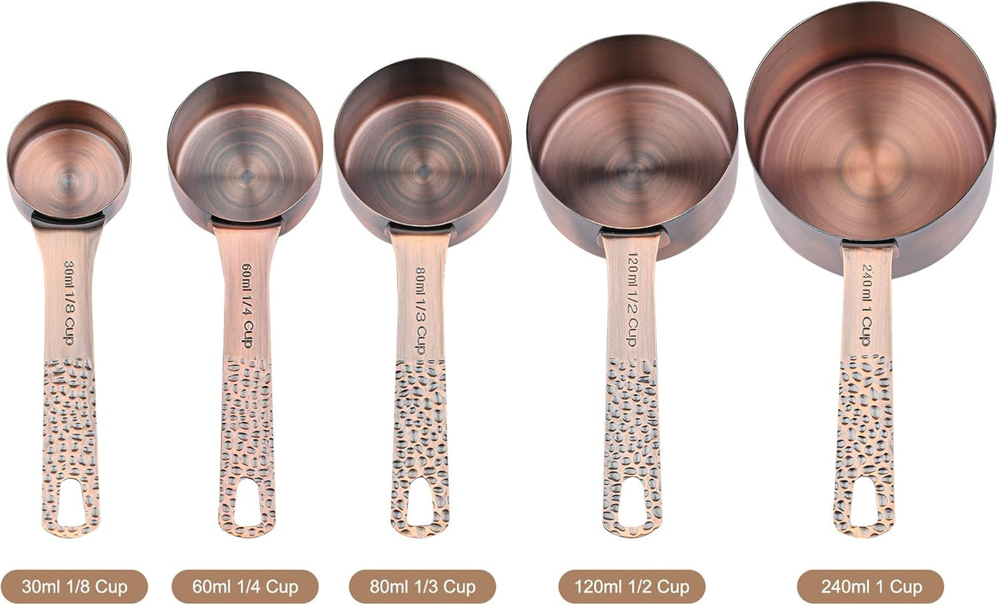 Measuring Cups Set, 18/8 Stainless Steel Measuring Cups and Spoons Set, 8 Kitchen Measuring cups & 9 Baking Measuring Spoons & Magnetic Conversion Chart&Leveler&Rings-Metal Measure Cups&Spoons
