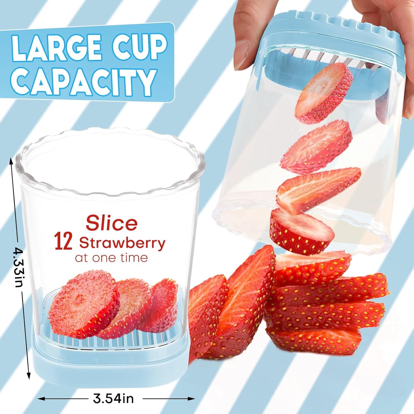 Creative Strawberry & Fruit Slicer - Detachable Cutter with Push Plate (Black)