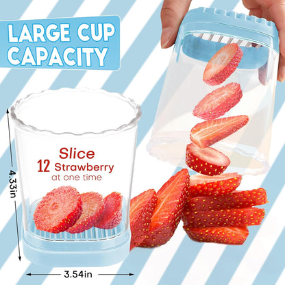 Creative Strawberry & Fruit Slicer - Detachable Cutter with Push Plate (Black)