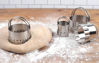 RSVP International Endurance Round Biscuit Cutters - Stainless Steel, Set of 4 | Nest for Easy Storage | For Cutting Thick or Thin Dough | Professional | High Handle Arch