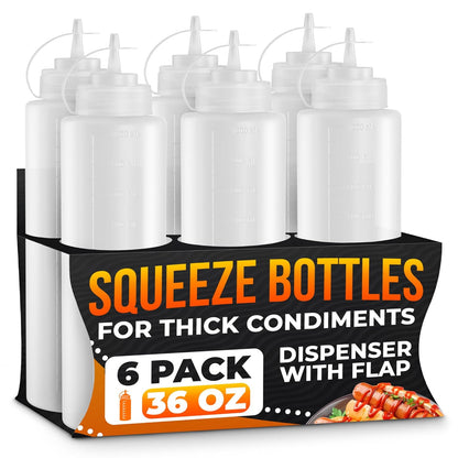 Set of 3 Inverted Condiment Squeeze Bottles 16 oz – Upgraded Design with Added Sealing Gaskets, Self-Closing Valve, Easy-to-Fill Clear Bottles for Sauces, Dressings, Ketchup, Mustard for Everyday Use