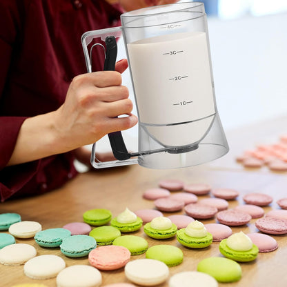 FillTouch 2 Pcs Cupcake Batter Dispenser Pancake Mix Dispenser 4 Cups with Squeeze Handle Tools for Pancake, Cupcake, Cookie, Cake, Waffles, Ice Cream Baking Gifts for Kitchen Housewarming (White)