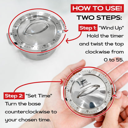 FORJARS Mechanical Kitchen Timer-for Cooking Wind up-Manual timers 60-Minute-Clock with Loud Alarm-No Batteries Required-Ideal for Food