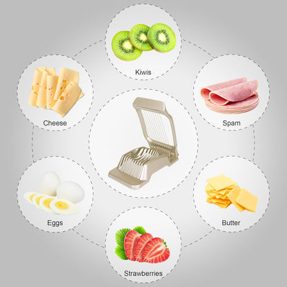 Egg Slicer for Hard Boiled Eggs Egg Cutter Strawberry Slicer Heavy Duty Aluminium Tomato Slicer Stainless Steel Wire Multipurpose Egg Slicer Dicer for Soft Fruit Mushroom Home Use