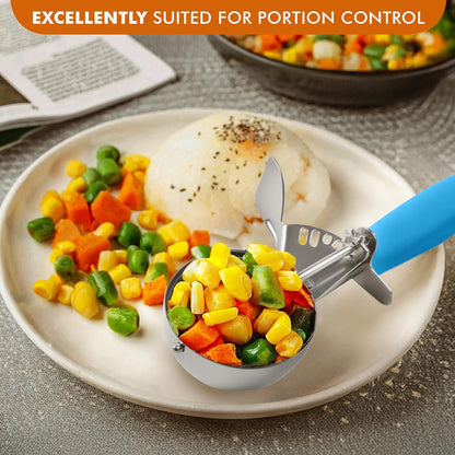 JUNADAEL J Portion Scoop, #20/2 OZ Ice Cream Scooper, Muffin Scoop, Disher, Yellow Handle, for Portion Control, Cookie Dough, Muffin, Cupcake Batter, Ice Cream, Mashed Potatoes