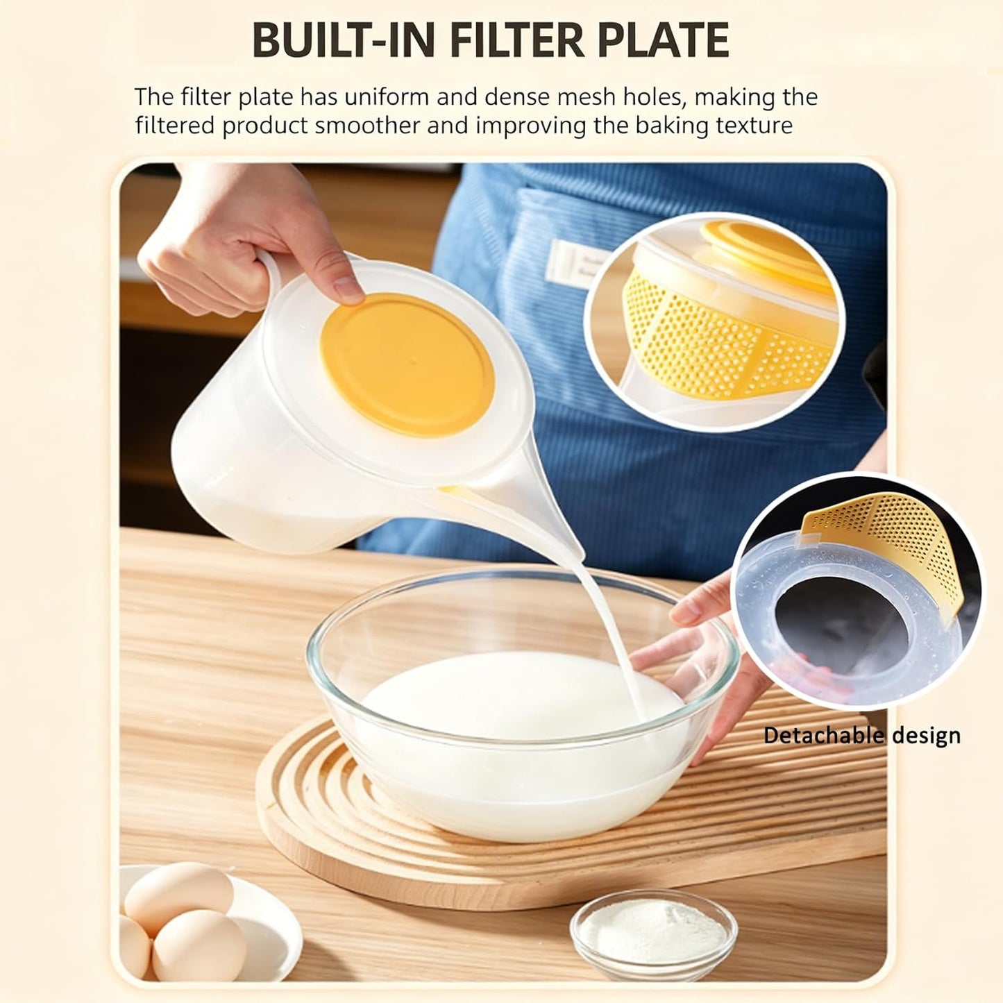 1500ML Measuring Funnel Pitcher, Measuring Cup With Long Spout, Large Capacity Funnel Cake Dispenser For Bakeware, Pancake, Batter, Muffin, Soap Making Supplies, Watering