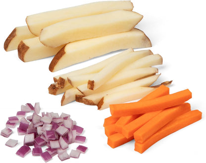 PL8 Professional Fry Cutter, Perfect Fries and Veggie Sticks in One Easy Motion, Includes Regular and Thick Cut Blades