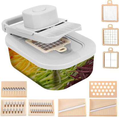 Vegetable Chopper with Container, Alligator Veggie Chopper Manual, Full-Set Vegetable Chopper, 9 in 1 Time-Saving Kitchen Gadgets, Verduras Picadora