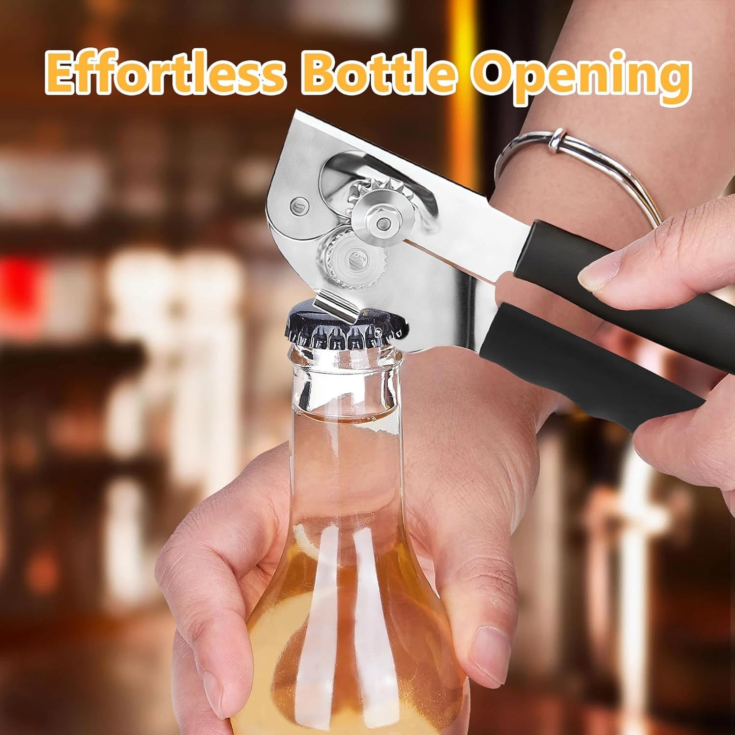 Heavy Duty Commercial Can Opener - Hand Crank Can Opener Swing Away Manual Can Opener with Magnet and Easy Turn Crank,Smooth Edge,Seniors Aid Tools for Restaurant,Home,Outdoor