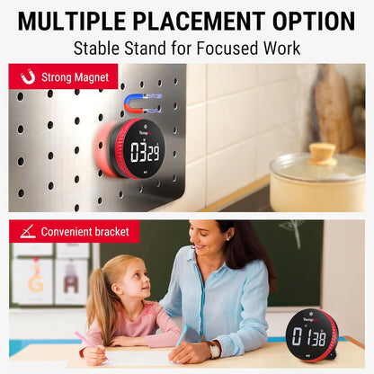 TempPro 99-Hour Digital Kitchen Timer with Strong Magnetic & Stable Stand, Classroom Timers with 3-Volume-Level, Stopwatch with Large LED Display, Digital Timers for Classroom(Previously ThermoPro)