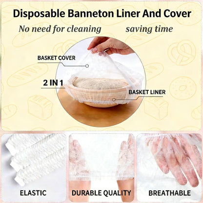 Sourdough Starter Kit, Sourdough Bread Baking Supplies, 9" Round & 10" Oval Banneton Bread Proofing Basket, Bread Sling, Starter Jar, Dough Whisk ect Complete Baking Set for Women Wife Mom