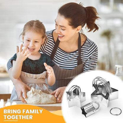 HULISEN Square Biscuit Cutter Set (4 Pieces/Set), Stainless Steel Cookies Cutter with Handle, Professional Baking Dough Tools, Gift Package (Square)
