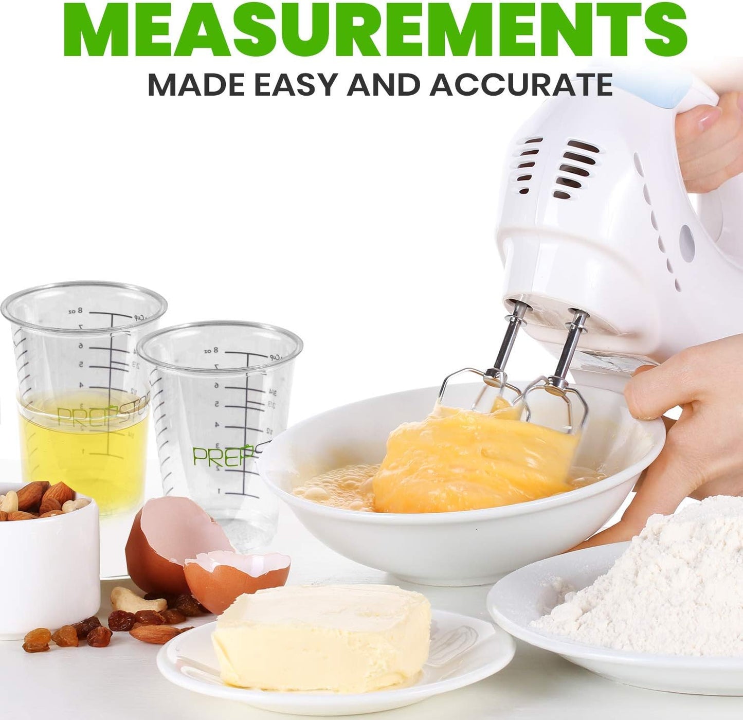 Disposable Measuring Cups for Resin - Pack of 20 8oz Clear Plastic Measuring Cup for Epoxy Resin, Stain, Paint Mixing - Half Pint Reusable Multipurpose Mixing Cups for Cooking and Baking