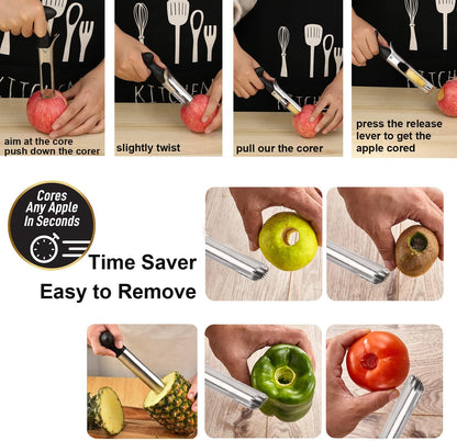 Apple Slicer with 12 Blades Extra Large Heavy Duty Stainless Steel Apple Corer, Dishwasher Safe Easy to Use Sharp Apple Slicer and Corer for Vegetables, Fruit and Pineapple