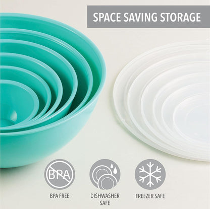 Table Concept Mixing Bowls with Airtight Lids, Stainless Steel Nesting Bowl Set for Space Saving Storage, Ideal for Cooking, Baking, Prepping & Food Storage