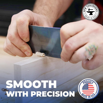 DFM Tool Works Rectangle Card Scraper - Precision Cabinet Multi-use Scraper for Woodworking, Wood Fine Finishers, Glue Scraper, Quality Handcrafted Card Shaping Tool - Made in USA, 2 Quantity - Blue