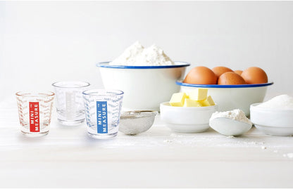 Kolder Mini Measure Heavy Glass, 20-Incremental Measurements Multi-Purpose Liquid and Dry Measuring Shot Glass, White