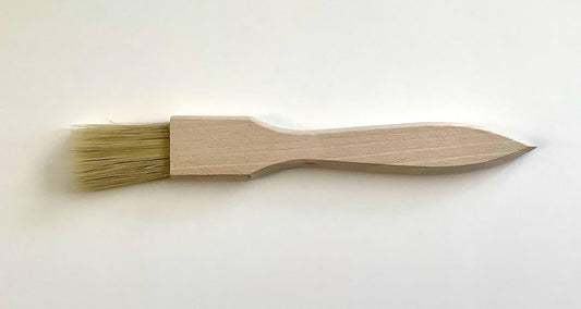 Tredoni 1.4" Flat Wooden Pastry Baking Brush Natural Bristles - Dusting Flour, Glazing & Basting Dough, Batter Egg/Oil Spreading Brush 3.5cm (Flat)