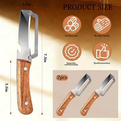 Multifunctional Vegetable Peeler For Kitchen With Ergonomic Wood Handle, 2 In 1 Stainless Steel Fruit Peeler With Bottle Opener, Can Easily Peel Fruits And Vegetables And Open Bottle Caps (3)