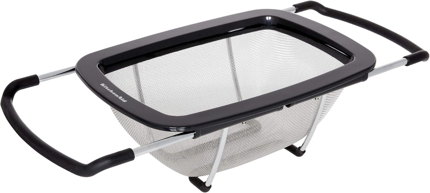 KitchenAid Expandable Stainless Steel Colander, Black