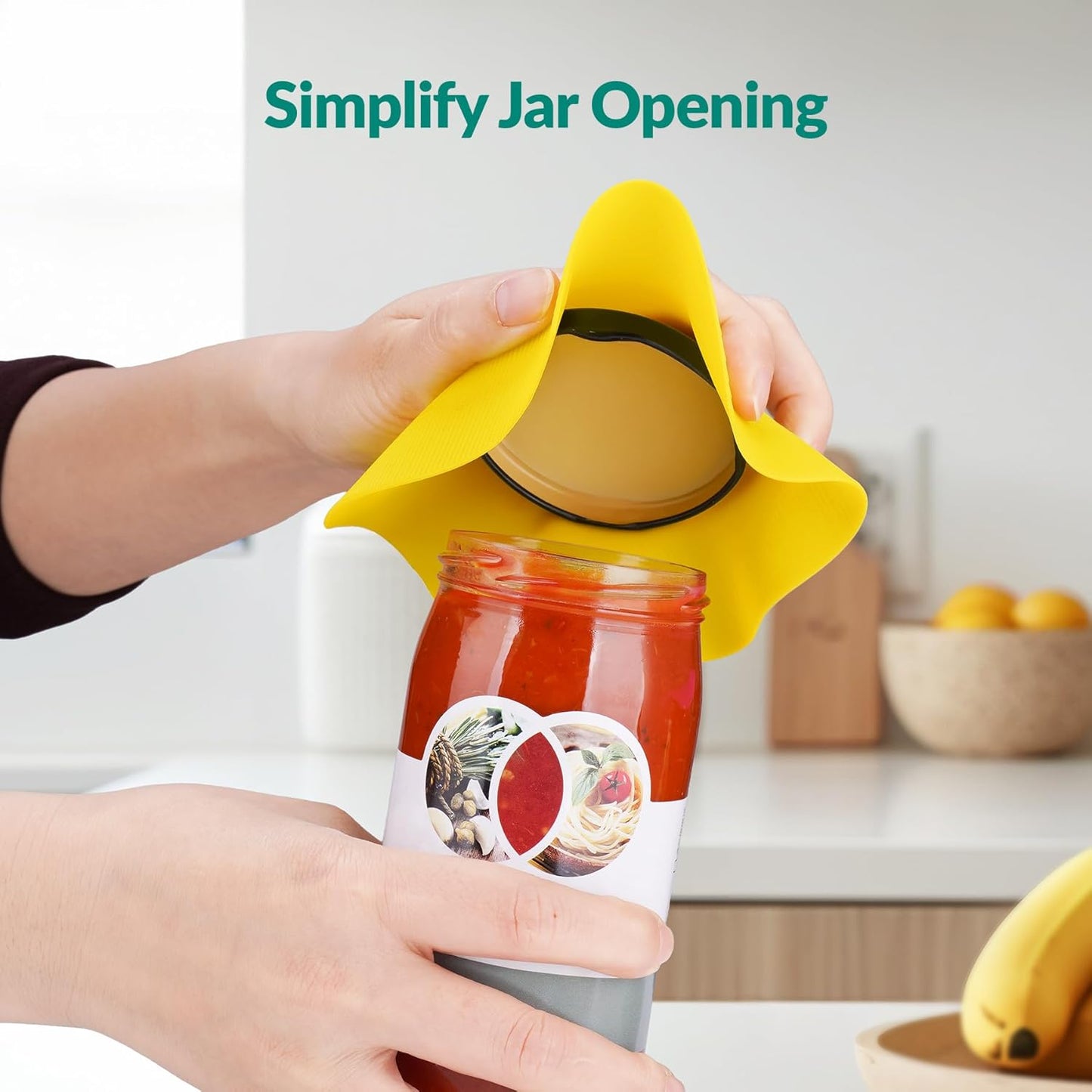 NIHOME Silicone Jar Opener – 6 Inch Large Anti-Slip Grip Pads, Premium 100% Food-Grade Silicone, Stylish Designer Colors, Multi-Purpose Heat-Resistant Mat & Coaster, Set of 4