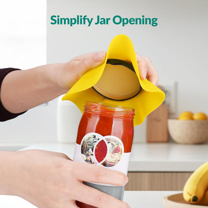 NIHOME Silicone Jar Opener – 6 Inch Large Anti-Slip Grip Pads, Premium 100% Food-Grade Silicone, Stylish Designer Colors, Multi-Purpose Heat-Resistant Mat & Coaster, Set of 4