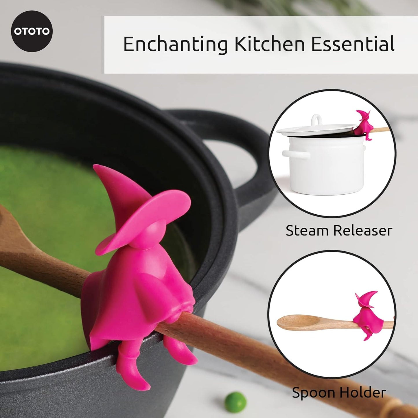 OTOTO Red The Crab Silicone Utensil Rest - Kitchen Gifts, Silicone Spoon Rest - Heat-Resistant Kitchen - Steam Releaser, Chopstick Rests & Holders