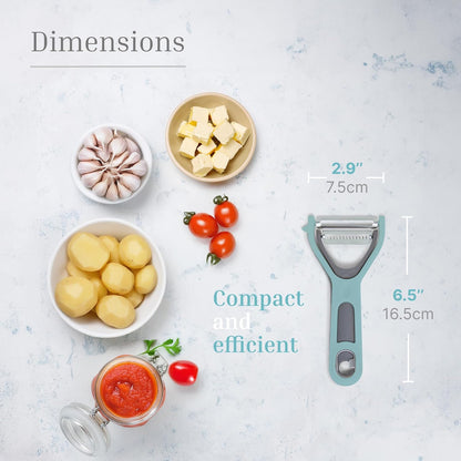Swivel Vegetable Peeler with Built-in Eye Remover – Stainless Steel Blade with Comfortable Handle, Fruit and Vegetable Slicer, Potato and Carrot Cutter – Kitchen Tools & Accessories – Blue
