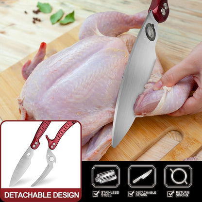 Herb Scissors, Shallot Scissors, Multipurpose 5 Blade Kitchen Herb Shears, Herb Cutter with Safety Cover and Cleaning Comb for Chopping Shallot Basil Chive Parsley