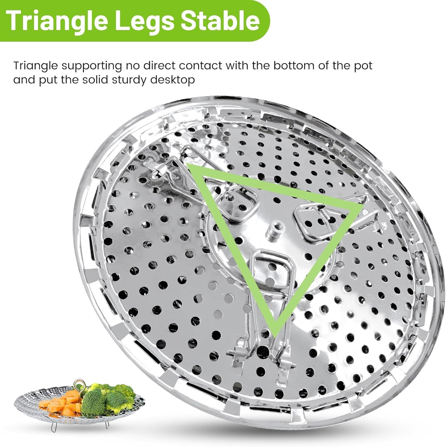 Vegetable Steamer Basket, Premium Stainless Steel Veggie Steamer Basket - Folding Expandable Steamers to Fits Various Size Pot Small by SAYFINE (5.5" to 9.2")