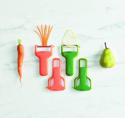 Joseph Joseph Multi-Peel Y-shaped Peeler Easy Grip Handles Stainless Steel Blade for Kitchen Vegetable Fruit, Light Green