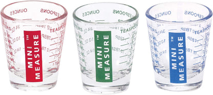 Kolder Mini Measure Heavy Glass, 20-Incremental Measurements Multi-Purpose Liquid and Dry Measuring Shot Glass, White