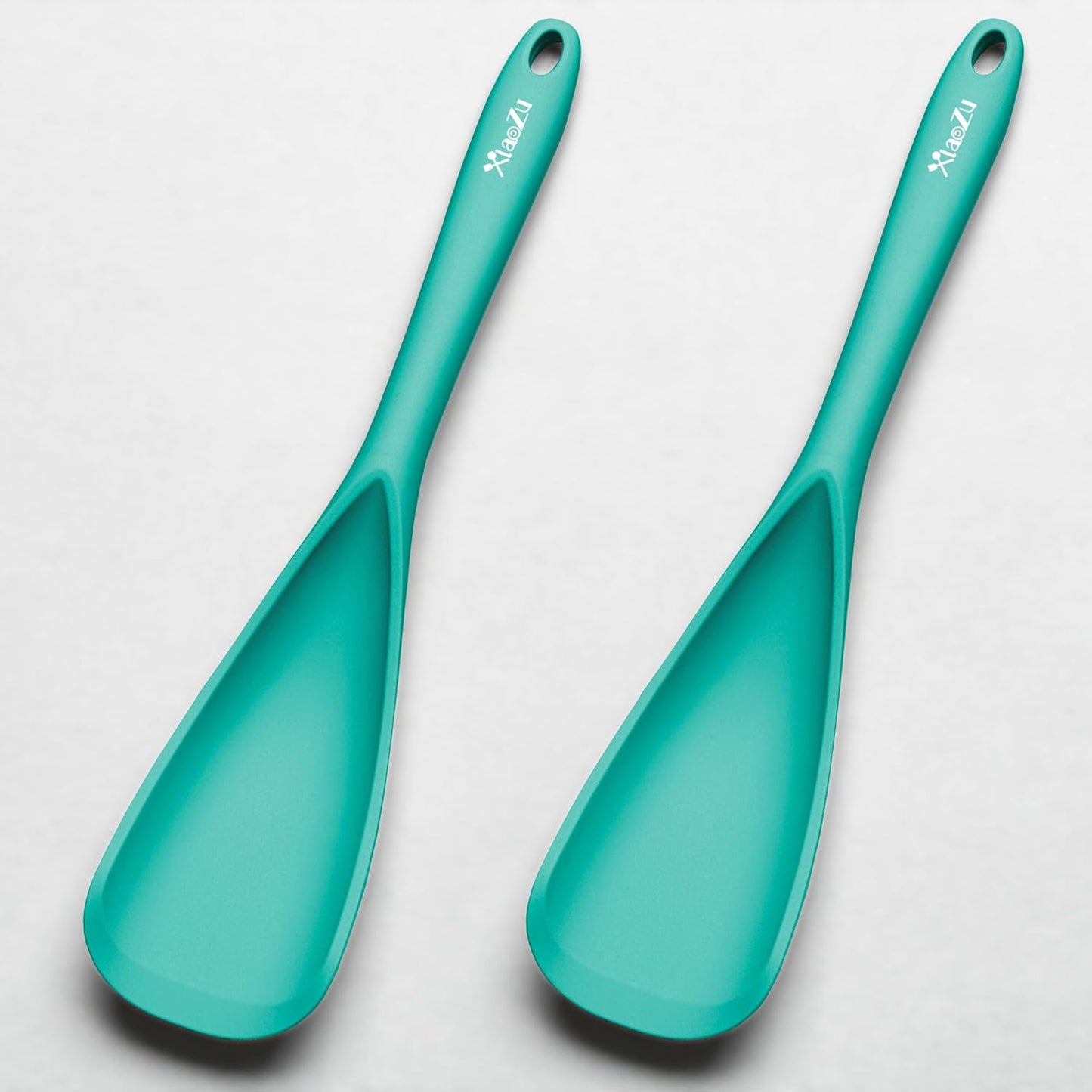 Silicone Spatula Spoon, Great for Both Cooking and Serving Durable BPA-Free Matte Black Silicone, Seamless Design, Safe for Nonstick Cooking Surfaces, 2-Pcs, Gray