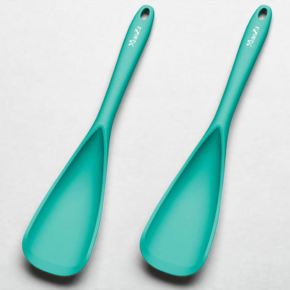 Silicone Spatula Spoon, Great for Both Cooking and Serving Durable BPA-Free Matte Black Silicone, Seamless Design, Safe for Nonstick Cooking Surfaces, 2-Pcs, Gray