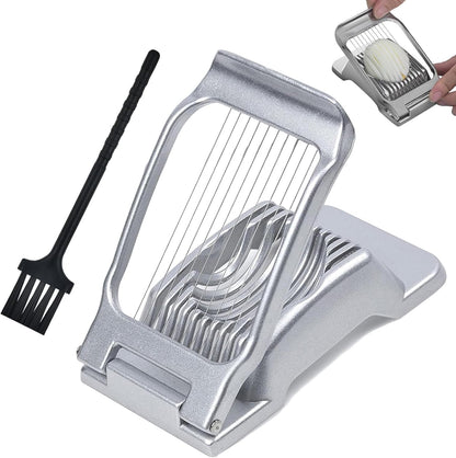 Egg Slicer for Hard Boiled Eggs, Easy Cutting Grid with Brush, Perfect for Salads & Sandwiches, Quick and Easy Kitchen Tool