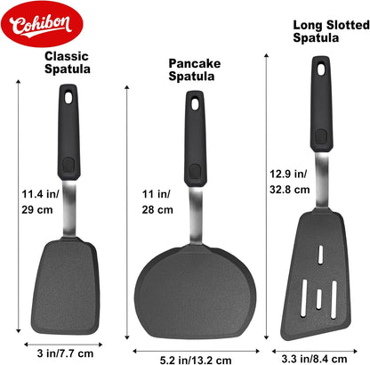 Silicone Spatula Set, Spatulas Silicone Heat Resistant Mixed 5 Piece Kitchen Cooking Utensils Set for Nonstick Cookware - Flexible Stainless Steel Core with Full Silicone, Dishwasher Safe