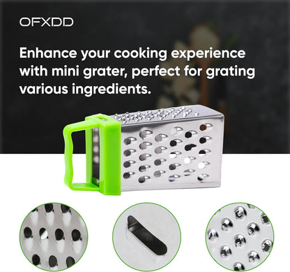 Miniature Hand Garlic Box Grater- Pack of 3 - Cheese and Ginger Mini Zester - Small Nutmeg Grater