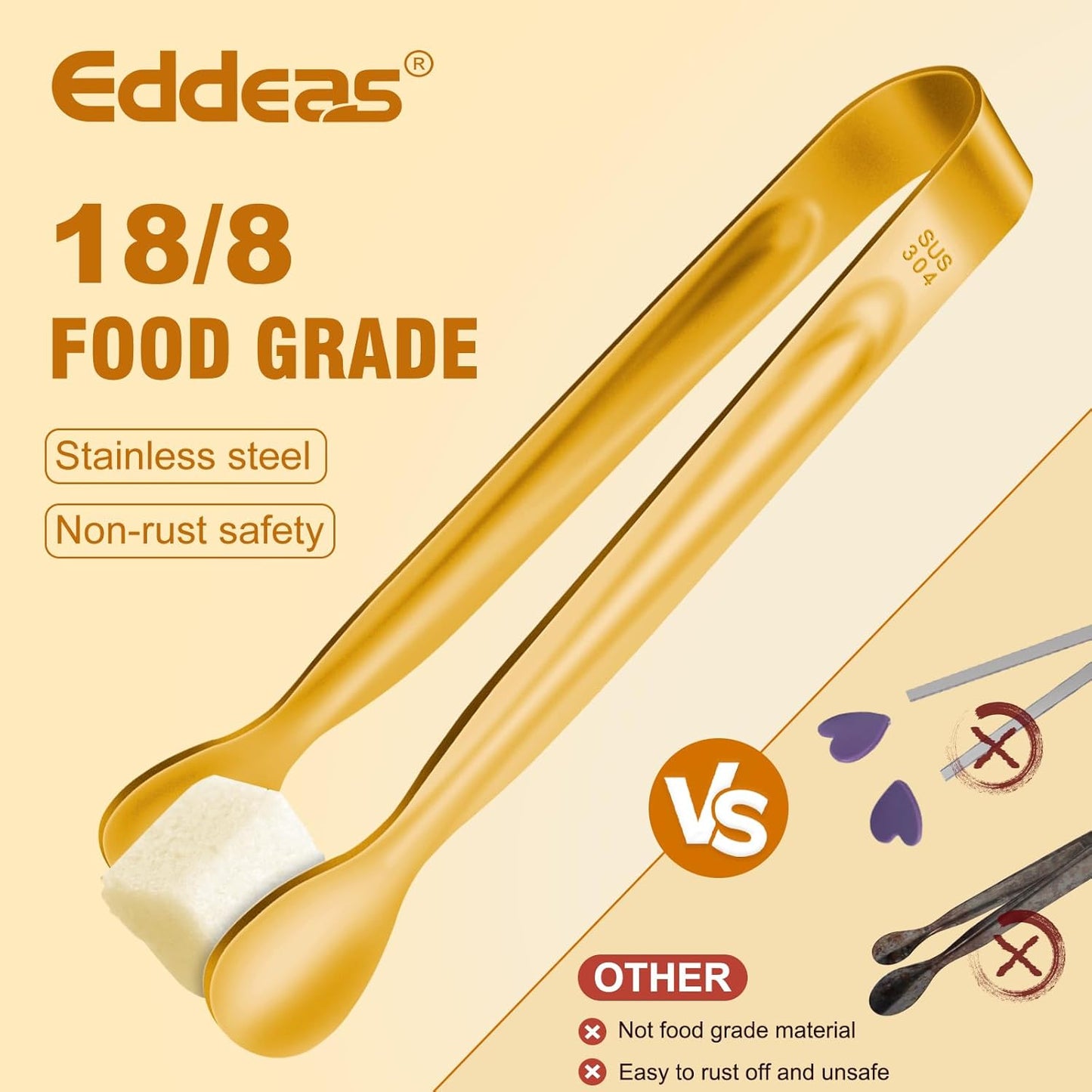 Tongs For Cooking - Heat Resistant 600 Degrees Stainless Steel Kitchen Tong,Heavy Duty Metal Locking Tongs - Perfect for Food,Salad and BBQ set of 3 (7",9" and 12") Dishwasher
