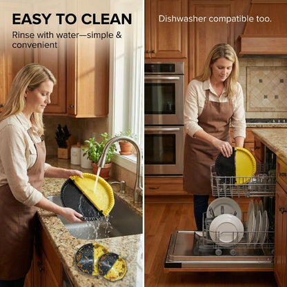 4-in-1 Nesting Tortilla Sealer & Crimper | 4/6/8/10-inch Sizes for Tortilla Wraps, Quesadillas, Burritos, Tacos, Dumplings & More | BPA-Free, Seal, Easy to Store, Dishwasher Safe, Yellow & Black