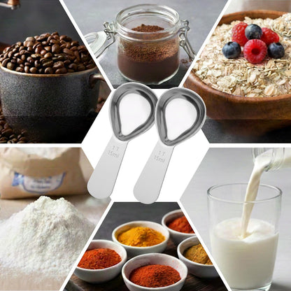 2PCS Coffee Scoop: 1 Tbsp (1/16 Cup / 0.5 Oz / 15Ml) Measuring Spoons Stainless Steel Rose Gold Set for Ground Coffee Protein Powder & Spices Short Handle Fits into Canisters