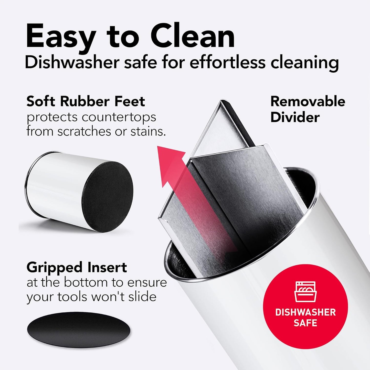 Cooler Kitchen Jumbo Extra Large Sturdy Rotating Black Utensil Holder Caddy with No-Tip Weighted Base, and Gripped Insert - Rust Proof and Dishwasher Safe Kitchen Utensils Holder