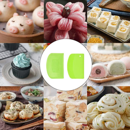 Bread Dough Plastic Bowl Scraper: 6PCS Food Safety Flexible Plastic Multi-function Kitchen Tool Bench Scraper | Practical Pizza Cutter Multipurpose Cake Chopper for Bread Dough Cake Fondant Icing